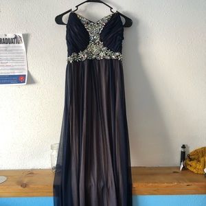 Dark blue prom dress